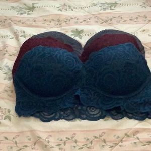 Trio of PINK underwire bralettes M/M